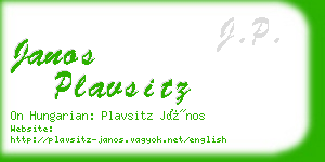 janos plavsitz business card